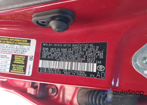 2016 Toyota Corolla Le z USA, uszkodzony, nr VIN 2T1BURHE0GC639979